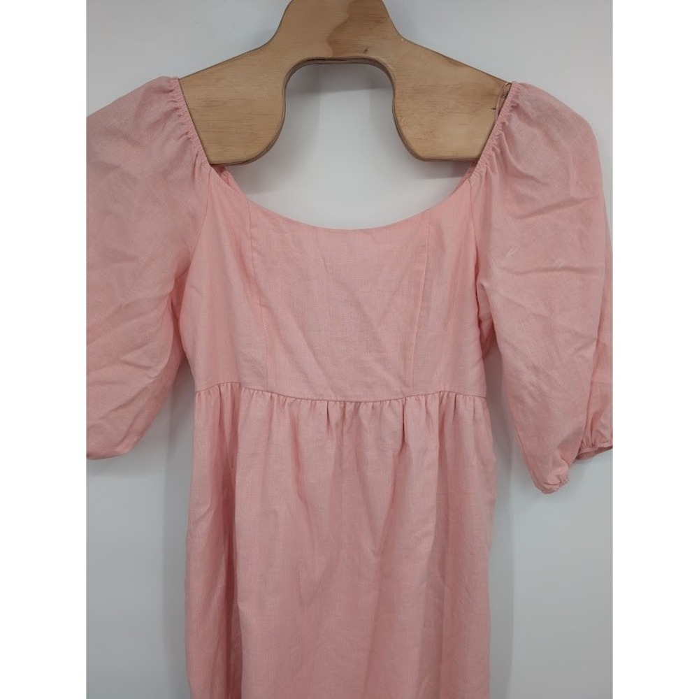 Every NWT Women's Mini baby doll style smocked on/off shoulder dress Pink Sz Med